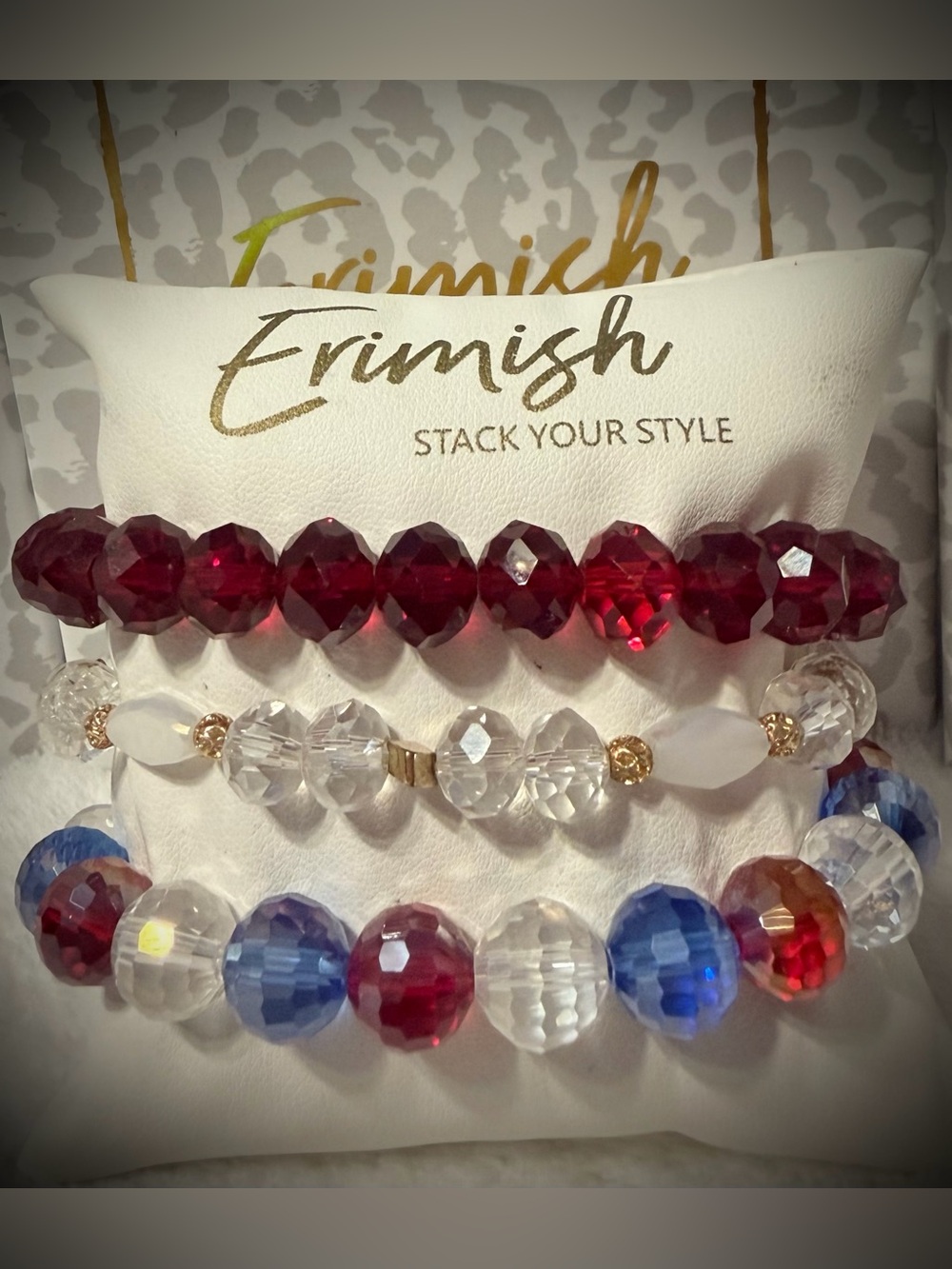 New ERIMISH Bracelets 3 pc Stack - Red, White & Blue